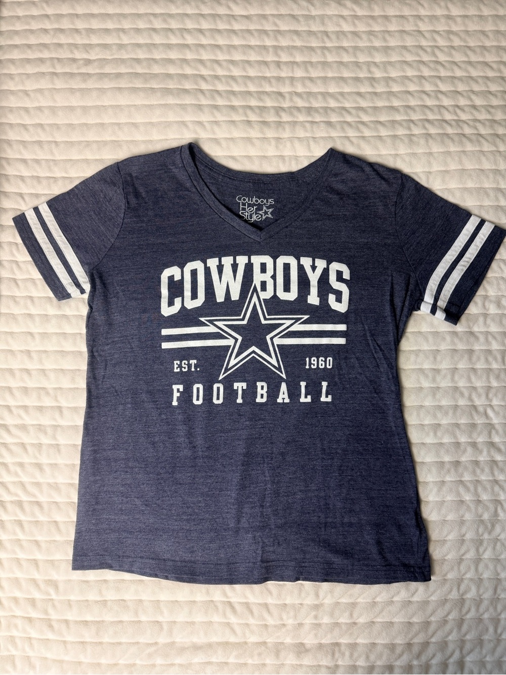 Women’s NFL Dallas Cowboys Football Tee Soft Stretchy Navy Blue White Star - XL